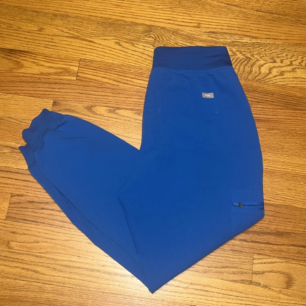 Figs Women's Royal Blue Zamora High Waisted - Petite Jogger Scrub Pants